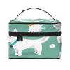 QASDFGHR Small Little White Dogs Pattern Print Makeup Bag,Travel Cosmetic Bag with Zipper for Women Square Make Up Bags Organizer view 1