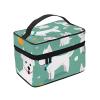 QASDFGHR Small Little White Dogs Pattern Print Makeup Bag,Travel Cosmetic Bag with Zipper for Women Square Make Up Bags Organizer view 2