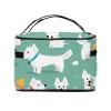 QASDFGHR Small Little White Dogs Pattern Print Makeup Bag,Travel Cosmetic Bag with Zipper for Women Square Make Up Bags Organizer view 3