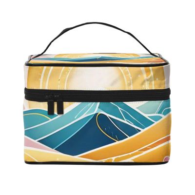 QASDFGHR Small Radiant Dreams Print Makeup Bag,Travel Cosmetic Bag with Zipper for Women Square Make Up Bags Organizer
