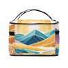 QASDFGHR Small Radiant Dreams Print Makeup Bag,Travel Cosmetic Bag with Zipper for Women Square Make Up Bags Organizer view 3