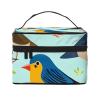 QASDFGHR Small Cartoon Bird Print Makeup Bag,Travel Cosmetic Bag with Zipper for Women Square Make Up Bags Organizer view 1
