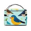 QASDFGHR Small Cartoon Bird Print Makeup Bag,Travel Cosmetic Bag with Zipper for Women Square Make Up Bags Organizer view 3