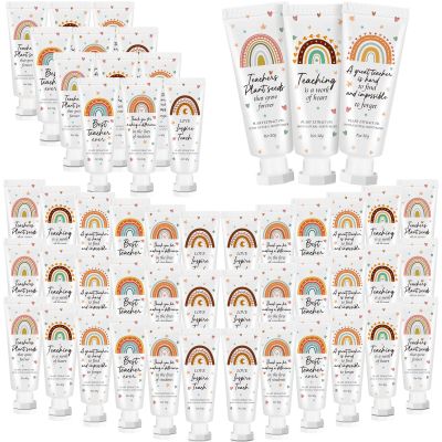 Dansib 48 Pcs Teacher Appreciation Gift Bulk Hand Cream Boho Rainbow Employee Staff Appreciation Hand Lotion Teacher Team Gift Bulk for Women Valentine's Day Travel Size Lotion Cream Moisturizing