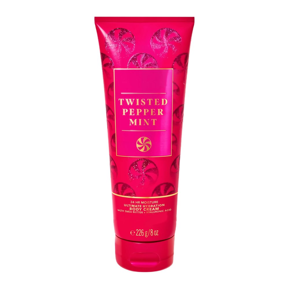 Bath and Body Twisted Peppermint Moisturizing Body Cream | 8 Oz