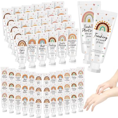 Dansib 72 Pcs Teacher Appreciation Gift Bulk Hand Cream Boho Rainbow Employee Staff Appreciation Hand Lotion Teacher Team Gift Bulk for Women Valentine's Day Travel Size Lotion Cream Moisturizing
