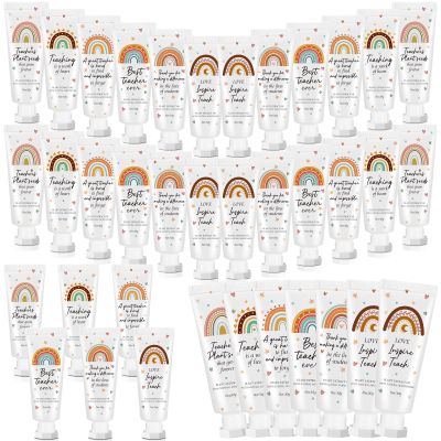 Dansib 24 Pcs Teacher Appreciation Gift Bulk Hand Cream Boho Rainbow Employee Staff Appreciation Hand Lotion Teacher Team Gift Bulk for Women Valentine's Day Travel Size Lotion Cream Moisturizing