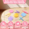 480 PCS Bulk Facial Sponge Esthetician Supplies, Facial Sponges Compressed for Esthetician Women, Makeup Remover Pads Round Face Wash Sponge for Cleansing, Exfoliating Disposable Face Sponges, 4 Color view 3