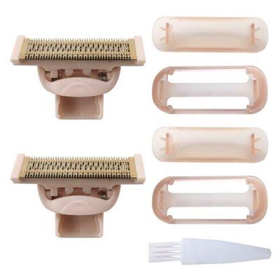 Latest Ver. 2Pcs Two-Way Dry Razor Replacement Head with Rose Gold Plated Body fit for Flawless Nu Razor, Hair Remover Tool with Covers Compatible for Finishing Touch Razor for Women
