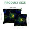 2 Pcs Pocket Cosmetic Bag, Peacock Feather Green Pattern Self-Closing Shrapnel Makeup Bag No Zipper Small Makeup Pouch for Mini Travel Storage for Cosmetics Headphones Jewelry Organizer view 2