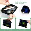 2 Pcs Pocket Cosmetic Bag, Peacock Feather Green Pattern Self-Closing Shrapnel Makeup Bag No Zipper Small Makeup Pouch for Mini Travel Storage for Cosmetics Headphones Jewelry Organizer view 3
