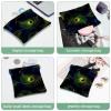 2 Pcs Pocket Cosmetic Bag, Peacock Feather Green Pattern Self-Closing Shrapnel Makeup Bag No Zipper Small Makeup Pouch for Mini Travel Storage for Cosmetics Headphones Jewelry Organizer view 4