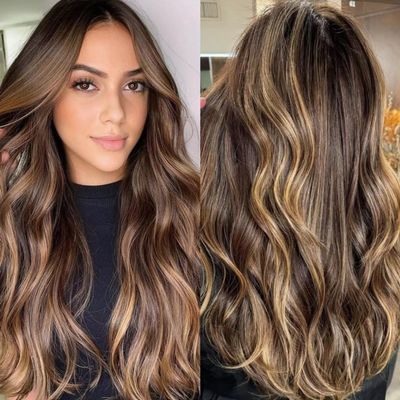 13x4 Silk Top Lace Frontal Body Wave Wig Brown Roots Ombre Blonde 13x4 Silk Base Lace Front Human Hair Wigs Baby Hair Transparent Lace (180 Density, 20inch)