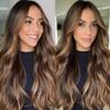 13x4 Silk Top Lace Frontal Body Wave Wig Brown Roots Ombre Blonde 13x4 Silk Base Lace Front Human Hair Wigs Baby Hair Transparent Lace (180 Density, 20inch) view 2