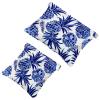 2 Pcs Pocket Cosmetic Bag, Pineapple Blue Pattern Self-Closing Shrapnel Makeup Bag No Zipper Small Makeup Pouch for Mini Travel Storage for Cosmetics Headphones Jewelry Organizer view 1