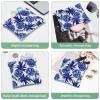 2 Pcs Pocket Cosmetic Bag, Pineapple Blue Pattern Self-Closing Shrapnel Makeup Bag No Zipper Small Makeup Pouch for Mini Travel Storage for Cosmetics Headphones Jewelry Organizer view 4
