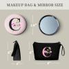 Happy Birthday Friendship Womens Bridesmaid Coolest Gifts for Sister Teacher Coworkers Personalized Travel Makeup Cosmetic Bag with Mirror Valentines Mothers Day Christmas Graduation C view 2