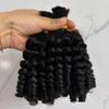 Hesperis Curly Human Hair Bulk for Braiding Bouncy Curly Human Hair Bundles No Weft Double Drawn Bulk Hair for Boho Braids (18inch, 1 bundle 100g) view 2