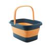 Collapsible Foot Bath Basin for Soaking Feet,Foot Soak Tub,Plastic Foot Bucket with Handles and Massage Acupoint,Foldable Laundry Basket,Blue view 1