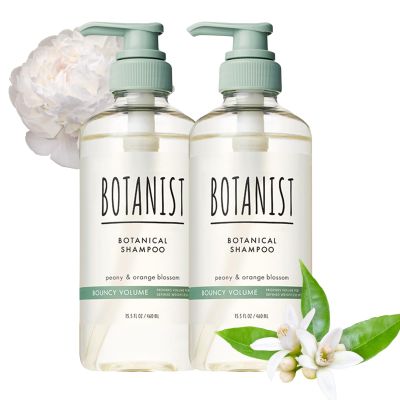 Botanist Curly Hair Shampoo for Women & Men, Thinning Hair Shampoo from Japan with Collagen, Plant Protein& Jojoba Seed Oil, Paraben & Sulfate Free Shampoo, Peony& Orange Blossom 15.5 Fl Oz 2EA
