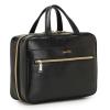 Yeiotsy Hanging Toiletry Bag - Waterproof Vegan Leather Organizer with Wet-Dry Compartments, Foldable Design for Camping, Gym & Business Travel (Black, Large) view 1