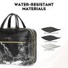 Yeiotsy Hanging Toiletry Bag - Waterproof Vegan Leather Organizer with Wet-Dry Compartments, Foldable Design for Camping, Gym & Business Travel (Black, Large) view 4