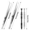 4 Pcs Piercing Ball Grabber Tool Tweezers Jewelers Holder Pick up Tool Gem Stone Jewelry Locking Tweezers Stainless Steel Precision Claw Holder for Tiny Objects Electronic Components view 2