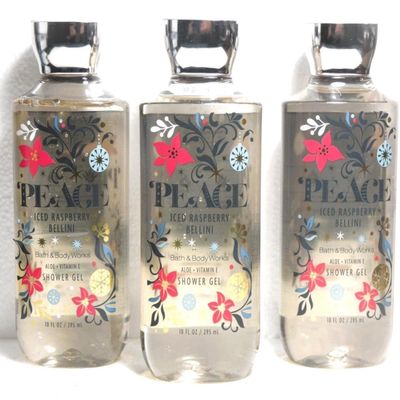 3 PEACE Iced Raspberry Bellini Shower Gel bath body 10 oz