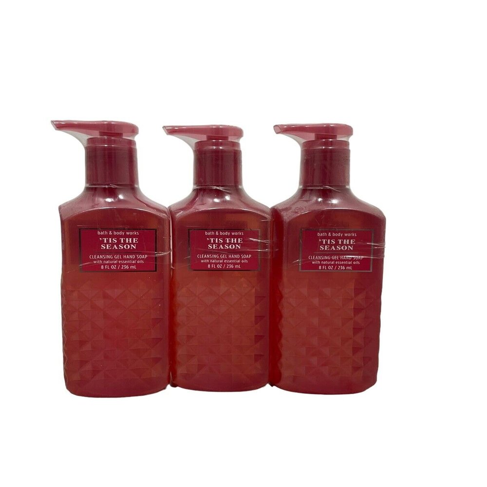 3 'Tis the Season Cleansing Gel Hand Soap Wash bath body set