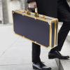 Beauty Professional Barber Case 21.7x10.7x4in,Aluminum Alloy Barber Carrying Case,Stylist Tool Travel Carry Case, Salon Hair Cutting Grooming Kit case(Golden2 (with Shoulder strap), 21.7x10.7x4 in) view 4