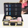Sippyssy Beauty Professional Barber Case 15.8x12x6in,Aluminum Alloy Barber Carrying Case,Stylist Tool Travel Carry Case, Salon Hair Cutting Grooming Kit Storage (Golden 1, 15.8x12x6 in) view 4