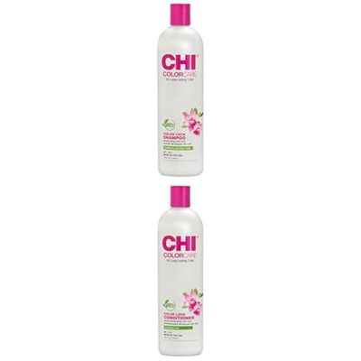 Bundle of CHI ColorCare Color Lock Shampoo, 25 Oz and CHI ColorCare Color Lock Conditioner, 25 Oz