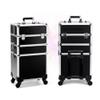 SGeneE Travel Makeup Car, Embroidery Tool Cart, Beauty Tool Organizer, Aluminum Frame, Universal Wheel with Lock (Black 35x26x70cm) view 1