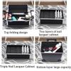 SGeneE Travel Makeup Car, Embroidery Tool Cart, Beauty Tool Organizer, Aluminum Frame, Universal Wheel with Lock (Pink 35x26x80cm) view 2