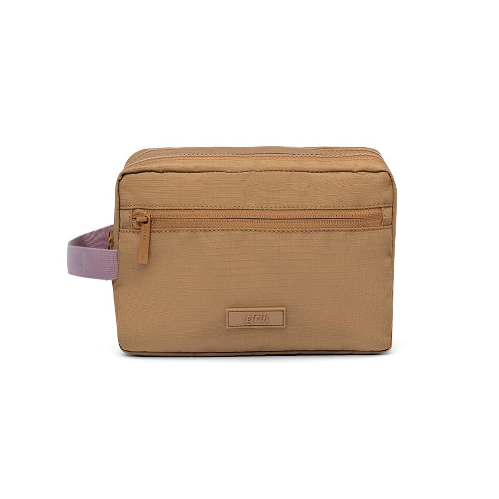 Lefrik - Kei Washbag - 100% Recycled Fabric - Eco Friendly, Toffee, Toiletry Bag