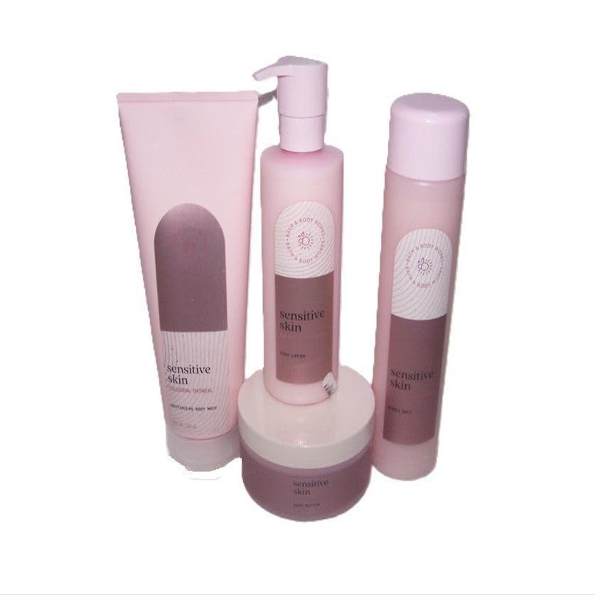 4 pack Sensitive Skin With Colloidal Oatmeal bath body lotion wash bubble bath butter