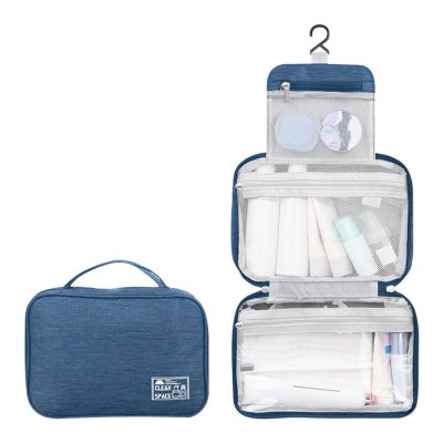 Hanging Travel Toiletry Bag for Women,10 X 6.5 Inch Big Makeup Bag,Foldable Portable Large Capacity Travel Toiletries Bag with Compartment,Waterproof Travel Cosmetic Bag,Travel Accessories