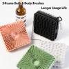 2 PC Silicone Exfoliating Body Scrubber, Silicone Body Shampoo Brush, Soft Silicone Loofah for Sensitive Skin, Shower Silicone Hair Scalp Massager, Easy to Clean, Lather Well(Gray&Pink) view 2