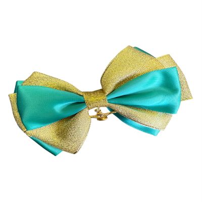 Jasmine Inspired Princess Hair Bow Teal Gold Bow/Alligator Clip/Genie Bow by Inspired Bows