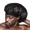 Red by Kiss Men's Silky Satin Hair Bonnet, Soft Anti-Frizz Fabric, All Hair Types, No Slip Wide Band Comfort, Anti Breakage Protection, Daily Wear view 1