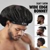 Red by Kiss Men's Silky Satin Hair Bonnet, Soft Anti-Frizz Fabric, All Hair Types, No Slip Wide Band Comfort, Anti Breakage Protection, Daily Wear view 4