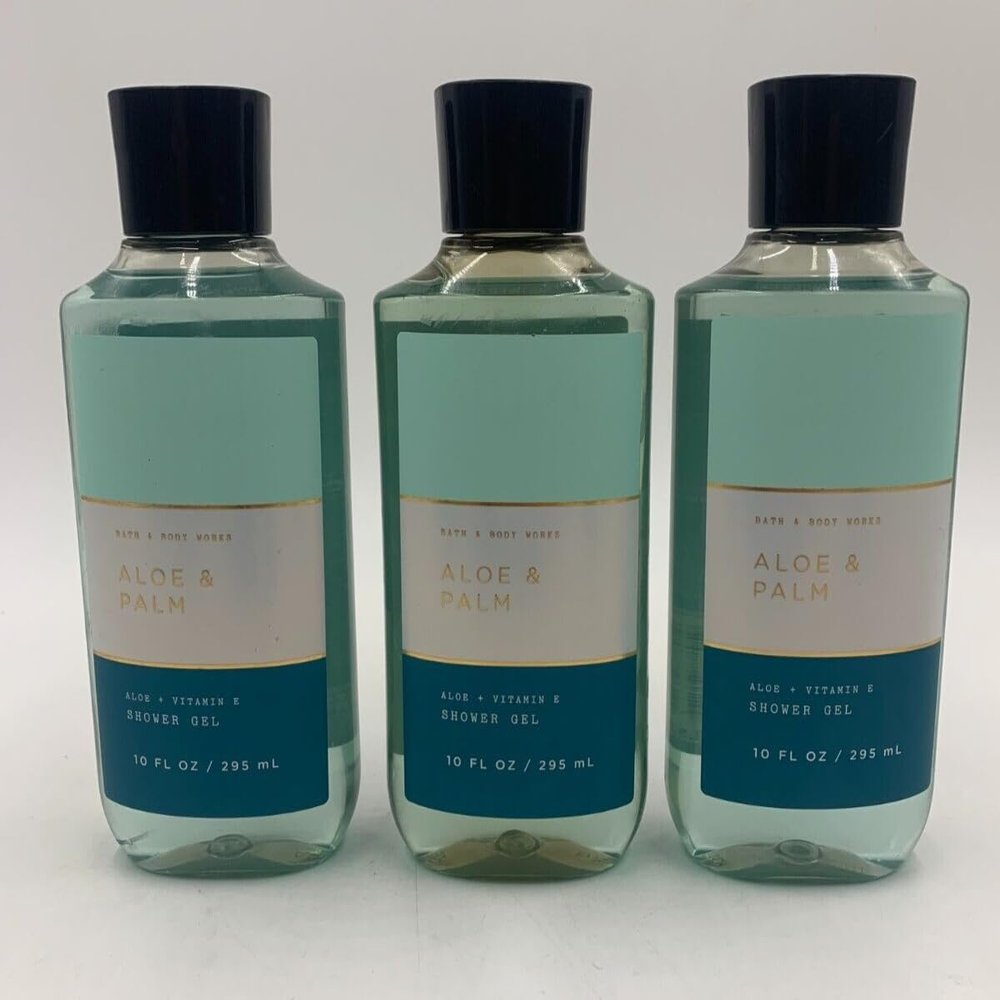 3 Pack SHOWER GEL WASH ALOE VITAMIN E 10 OZ aloe palm bath body