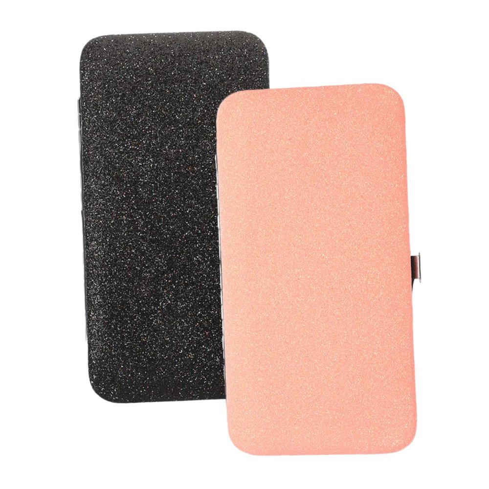 PAMINGONO 2pcs Eyelash Tweezers Case Portable Tweezer Storage Holder for Eyelash Grafting Tools Durable Pouch Pink Black Efficient Organizer for Extensions