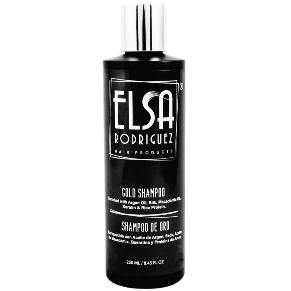 Elsa Rodriguez - Gold Shampoo - Deep Cleansing - Hair - Argan Oil, Oil Macadamia, Keratin & Rice Protein Color Treated Hair Natural - Sulfate Free Shampoo - Free Parabens 8.45 Oz