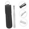 SOESFOUFU 1set Multi-Functional Stainless Steel Nose Hair Trimmer Portable Leather Case Round Head Design for Safe Use for Men Personal Care view 2