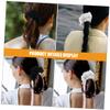 WOONEKY 2pcs Oversized Lace Hair Scrunchies Big Scrunchies for Women Girls Elegant Design Great Elasticity Comfortable Hair Accessories in Black White Diameter view 3