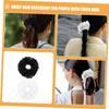 WOONEKY 2pcs Oversized Lace Hair Scrunchies Big Scrunchies for Women Girls Elegant Design Great Elasticity Comfortable Hair Accessories in Black White Diameter view 4