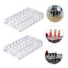 SOESFOUFU Acrylic Makeup Compact Organizer with Design for Easy Visibility Double-row Display Rack for Lipstick Powder and Beauty Products Vanity and Store Use view 3