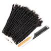 DAIXI Handmade Interlocking Locs 100% Real Human Hair Permanent Loc Extensions Textured Natural Looking Soft Dreadlocks (1B - 0.8cm, 6 Inch 10 Strands) view 1