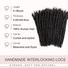 DAIXI Handmade Interlocking Locs 100% Real Human Hair Permanent Loc Extensions Textured Natural Looking Soft Dreadlocks (1B - 0.8cm, 6 Inch 10 Strands) view 2